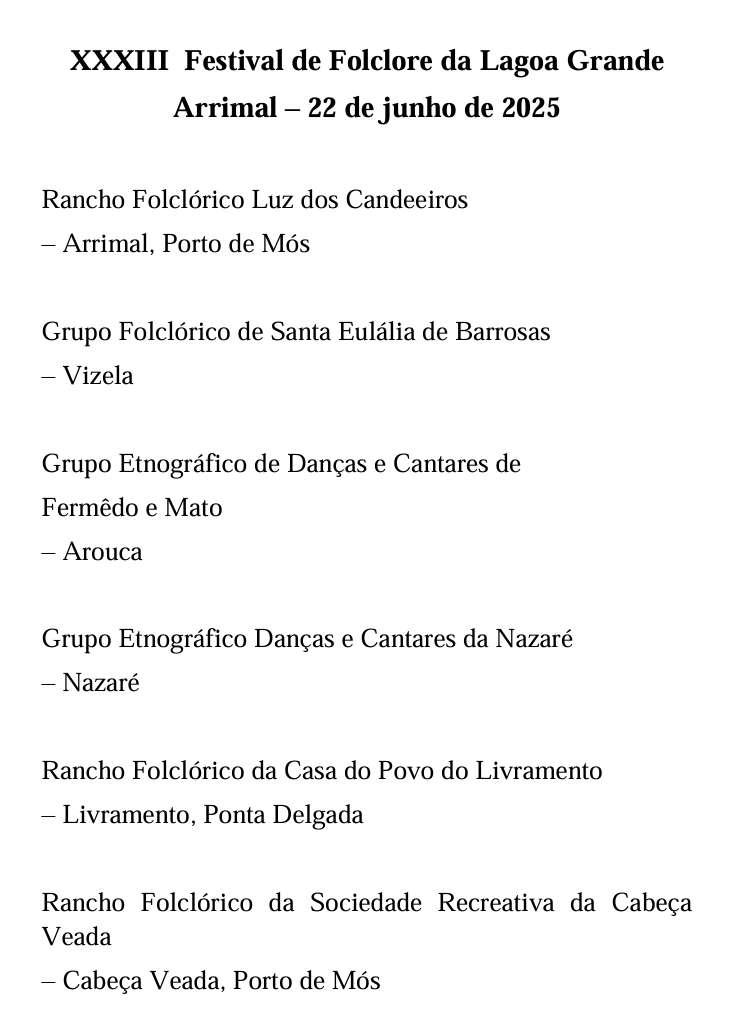 XXXIII Festival de Folclore da Lagoa Grande