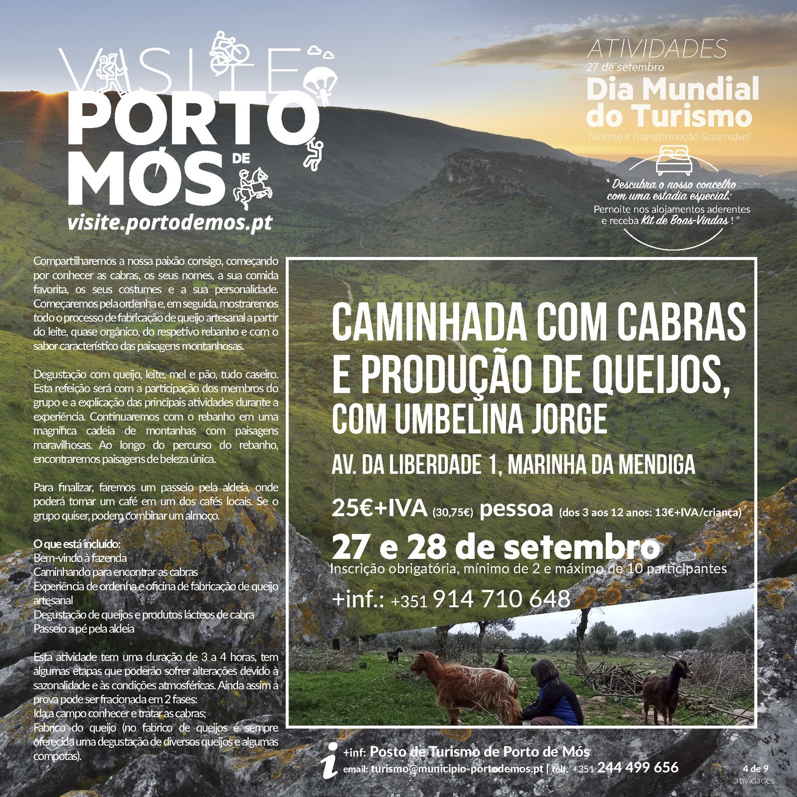 Caminhada com cabras e produção de queijos, com Umbelina Jorge